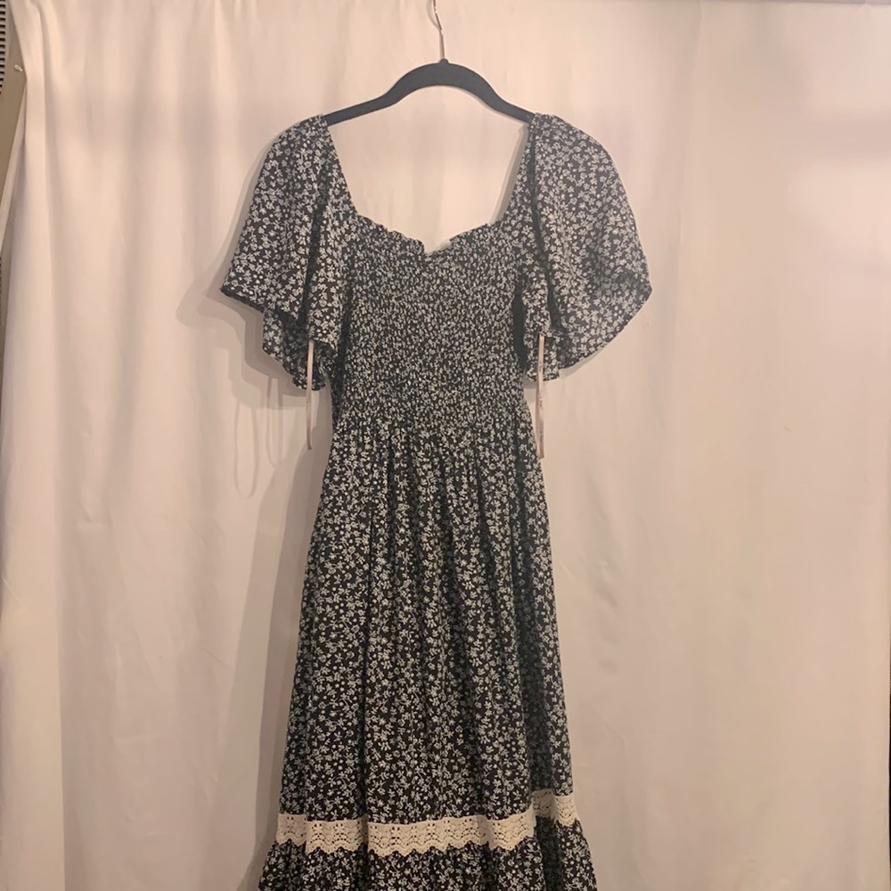 Blue and white floral Maxi dress